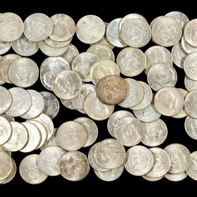 Sale Photo Thumbnail #291: Eighty Silver Kennedy Half Dollars
