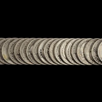 Sale Photo Thumbnail #274: Twenty Washington Silver Quarters