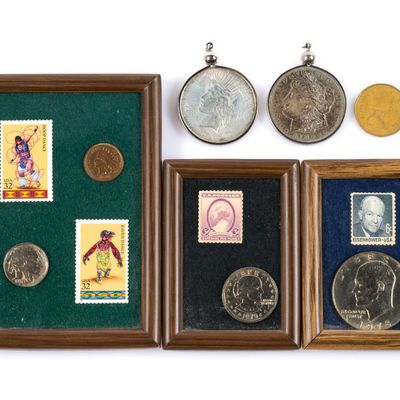 Sale Photo Thumbnail #380: Two Silver Dollars Morgan And Peace