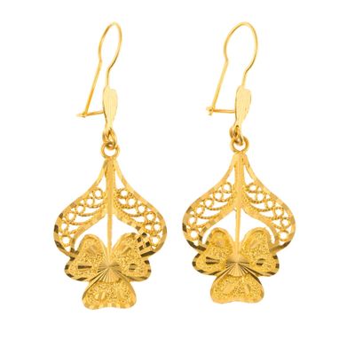 Sale Photo Thumbnail #122: Portuguese 22K Gold Filigree Earrings