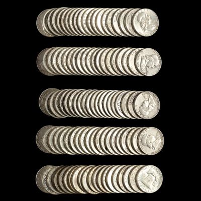Sale Photo Thumbnail #289: One Hundred Silver Franklin Half Dollars