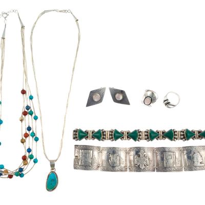 7 Sterling Silver Jewelry Incl Mexican
