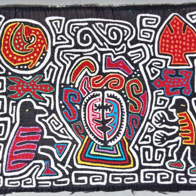 Sale Photo Thumbnail #133: Guna Mola Panel Abstract Spiritual