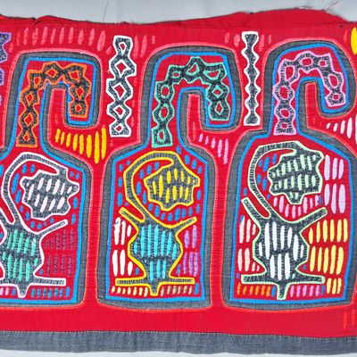 Sale Photo Thumbnail #173: Guna Mola Panel Three Spirit Figures