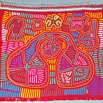 Sale Photo Thumbnail #48: Guna Mola Panel Cosmological Abstract Composition
