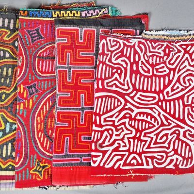 Sale Photo Thumbnail #251: Group of 4 Guna Mola Panels Abstract and Geometric