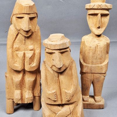 Sale Photo Thumbnail #114: Group of Three Guna Nuchu Carved Wood Medicine Figures