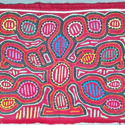 Sale Photo Thumbnail #179: Guna Mola Panel Abstract Tree of Life