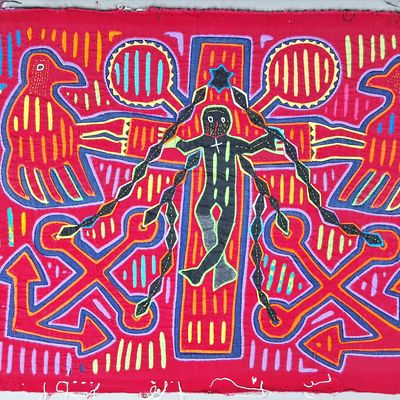Sale Photo Thumbnail #124: Guna Mola Panel Central Figure with Cross