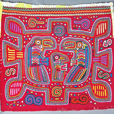 Sale Photo Thumbnail #11: Guna Mola Panel Three Toucans