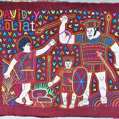Sale Photo Thumbnail #80: Guna Mola Panel David and Goliath