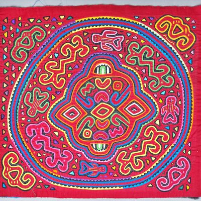 Sale Photo Thumbnail #19: Guna Mola Panel Cosmic Spirit Creature