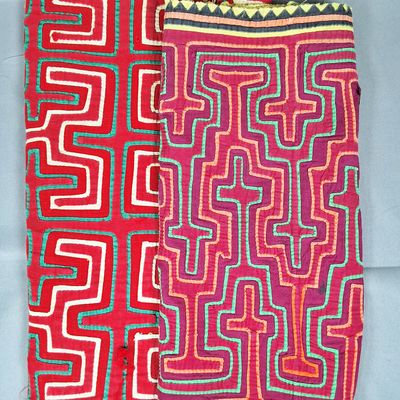 Sale Photo Thumbnail #203: Group of 2 Guna Mola Panels Geometric Cross