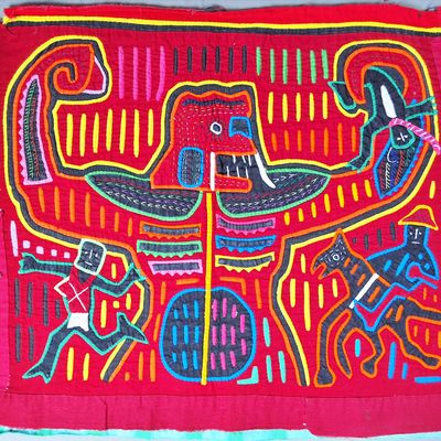 Sale Photo Thumbnail #146: Guna Mola Panel Mythological