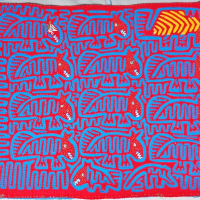 Sale Photo Thumbnail #122: Guna Mola Panel Stylized Animal Repeat