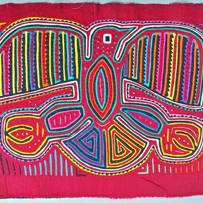 Sale Photo Thumbnail #138: Guna Mola Panel Abstract Eagle