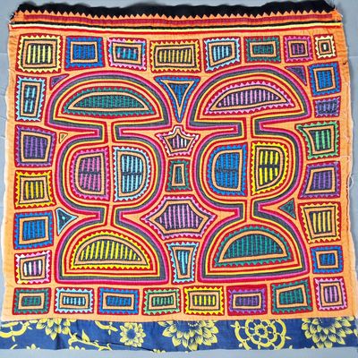 Sale Photo Thumbnail #53: Guna Mola Panel Abstract Geometric