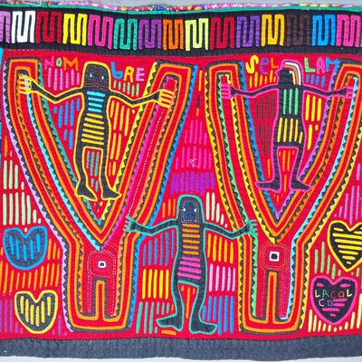 Sale Photo Thumbnail #5: Guna Mola Panel Three Spirit Figures