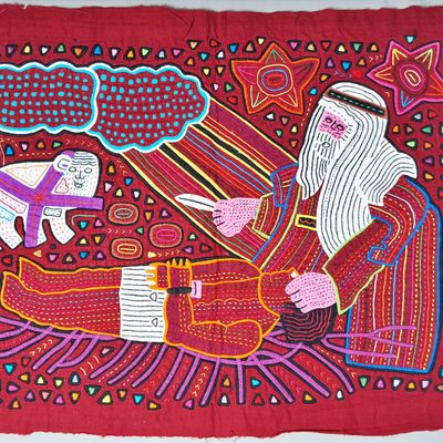 Sale Photo Thumbnail #163: Guna Mola Panel Biblical Narrative
