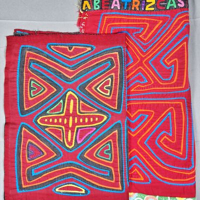 Sale Photo Thumbnail #199: Group of 2 Guna Mola Panels Geometric