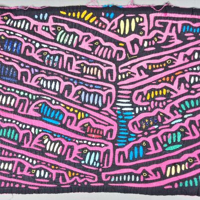 Sale Photo Thumbnail #17: Guna Mola Panel Abstract Animals