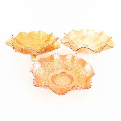Sale Photo Thumbnail #89: Carnival Glass: Fenton Bowls 3-Pc Lot