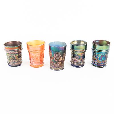 Sale Photo Thumbnail #81: Carnival Glass: Tumblers 5-Pc Lot