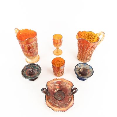 Sale Photo Thumbnail #65: Carnival Glass Mixed Assortment: 7-Pc Lot