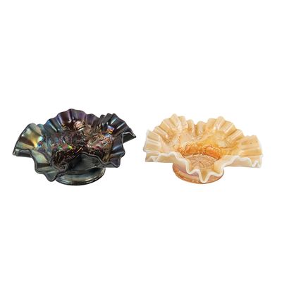 Sale Photo Thumbnail #149: Carnival Glass Dugan 6-Petal Bowls: 2-Pc Lot