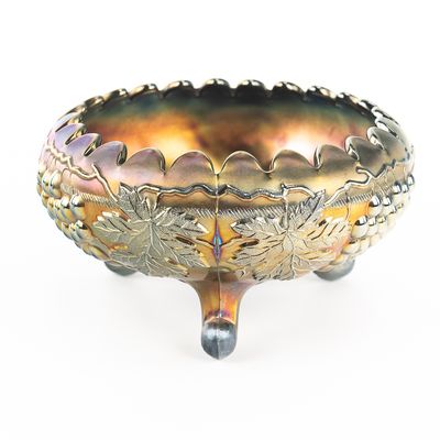 Sale Photo Thumbnail #63: Carnival Glass N'wood Grape/Cable Ftd Center Bowl