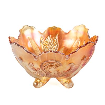 Sale Photo Thumbnail #42: Carnival Glass Dugan Butterfly & Tulip Footed Bowl