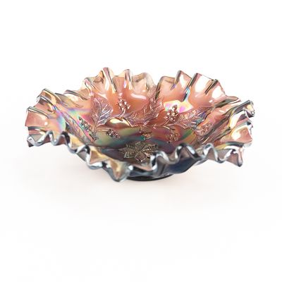 Sale Photo Thumbnail #69: Carnival Glass: Millersburg Holly Sprig Bowl