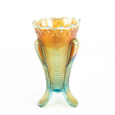 Sale Photo Thumbnail #26: Carnival Glass: Northwood Daisy & Drape Ftd Vase