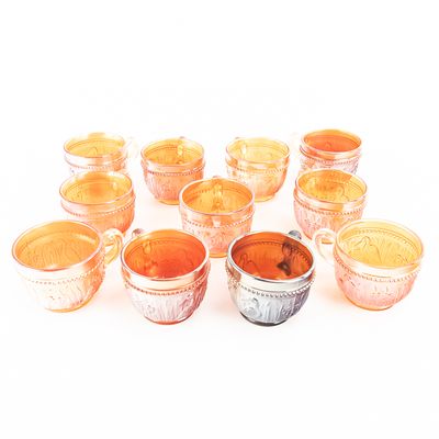 Sale Photo Thumbnail #77: Carnival Glass: Diamond Cups 11-Pc Lot