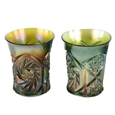 Sale Photo Thumbnail #184: Carnival Glass: Cambridge Tumblers 2-Pc