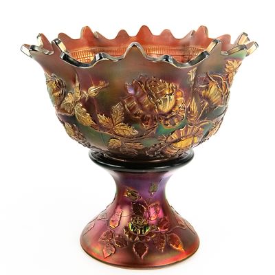 Sale Photo Thumbnail #120: Carnival Glass Fenton Wreath of Roses Bowl