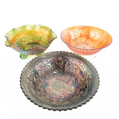 Sale Photo Thumbnail #165: Carnival Glass: Fenton Bowls 3-Pc Lot