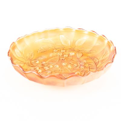 Sale Photo Thumbnail #2: Carnival Glass: Millersburg Hanging Cherries Bowl