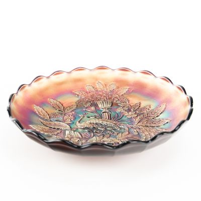 Sale Photo Thumbnail #46: Carnival Glass: Millersburg Peacock & Urn Lg Bowl
