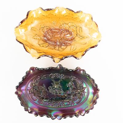 Sale Photo Thumbnail #75: Carnival Glass: Pickle Dishes 2-Pc