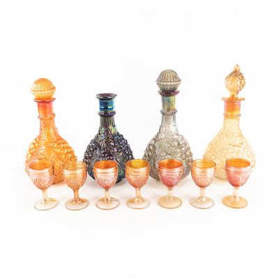 Sale Photo Thumbnail #144: Carnival Glass: Imperial & Diamond 14pc Lot