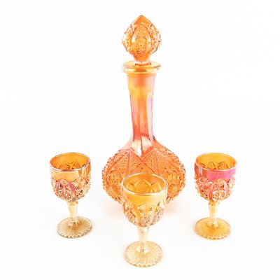 Sale Photo Thumbnail #16: Carnival Glass: Imperial Decanter 4-Pc