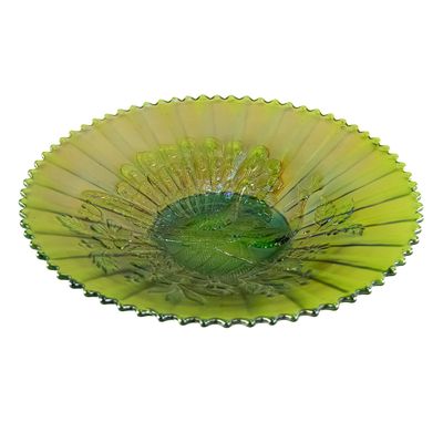 Sale Photo Thumbnail #55: Carnival Glass: Northwood Peacocks on Fence Plate