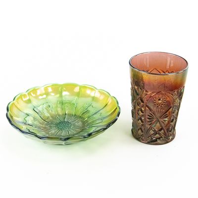 Sale Photo Thumbnail #143: Carnival Glass Millersburg 2-Pc Lot