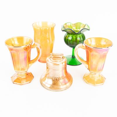 Sale Photo Thumbnail #110: Carnival Glass Mixed Assortment: 5-Pc