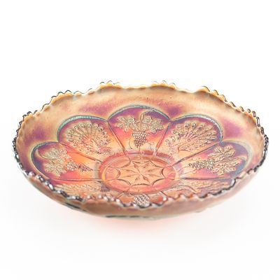 Sale Photo Thumbnail #211: Carnival Gls Fenton Peacock & Grape Ice Cream Bowl