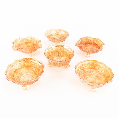 Sale Photo Thumbnail #88: Carnival Glass: Fenton Panther 6-Pc