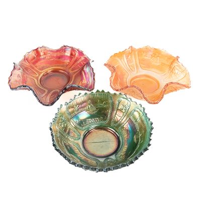 Sale Photo Thumbnail #161: Carnival Glass Fenton Sailboats Sauce Bowls 3pcs