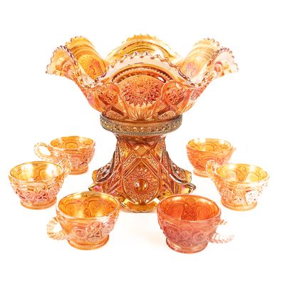 Sale Photo Thumbnail #125: Carnival Glass Imperial Fashion 8-Pc Set