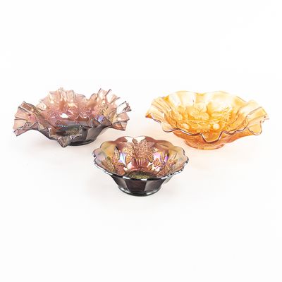 Sale Photo Thumbnail #192: Carnival Glass: Millersburg 3pc Lot